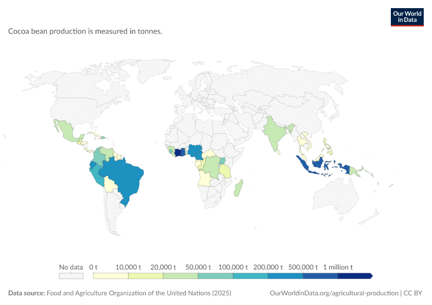 A thumbnail of the "Cocoa bean production" chart