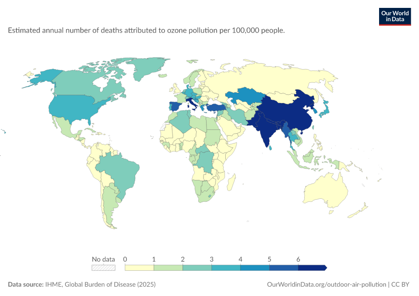 A thumbnail of the "Death rate from ozone pollution" chart