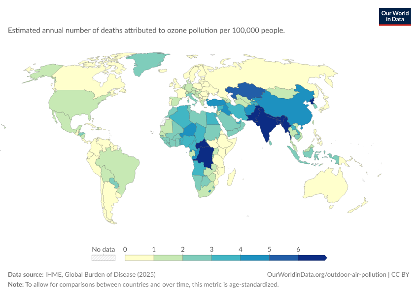 A thumbnail of the "Death rate from ozone pollution" chart