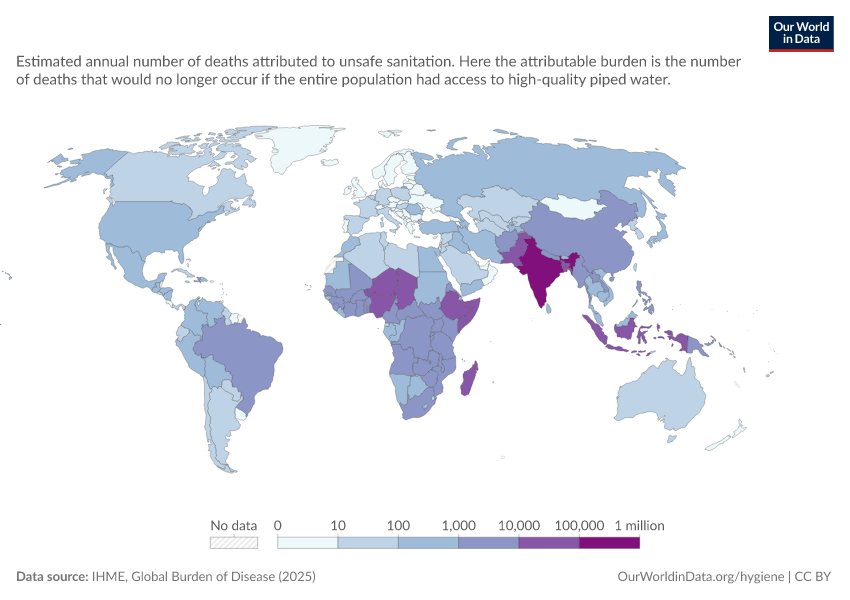 A thumbnail of the "Deaths attributed to unsafe sanitation" chart