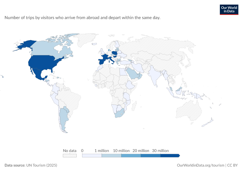 A thumbnail of the "International one-day trips" chart