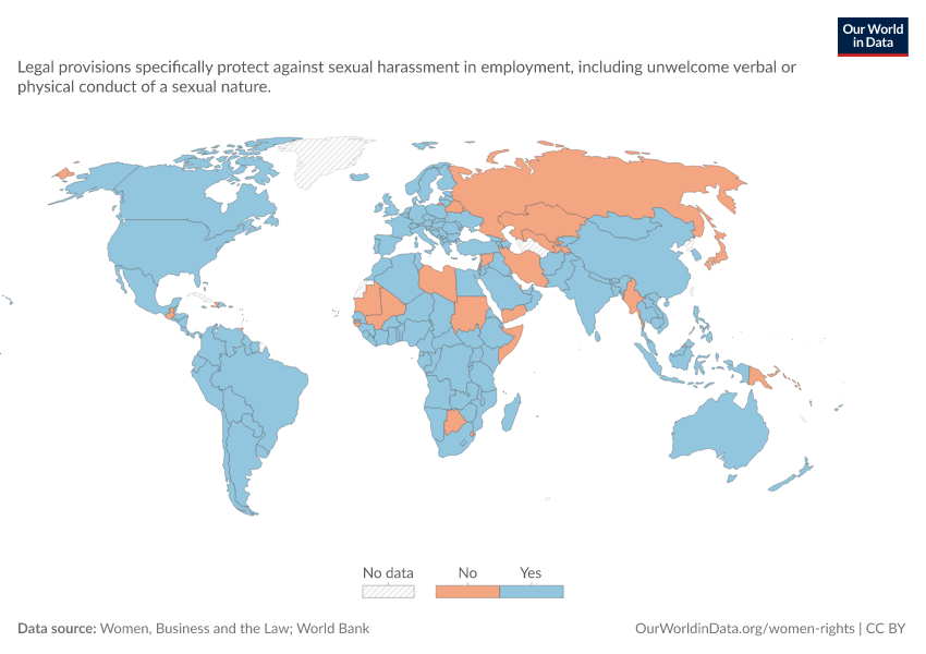 A thumbnail of the "Legislation on sexual harassment in employment" chart