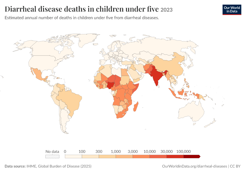 A thumbnail of the "Diarrheal disease deaths in children under five" chart
