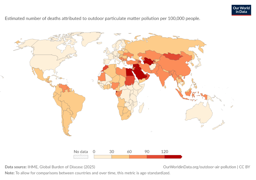 A thumbnail of the "Outdoor air pollution death rate" chart