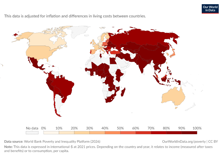 A thumbnail of the "Poverty: Share of population living on less than $40 a day" chart