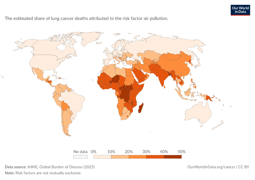 A thumbnail of the "Share of lung cancer deaths attributed to air pollution" chart